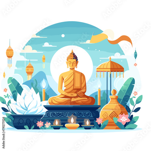 Happy Vesak Day Illustration