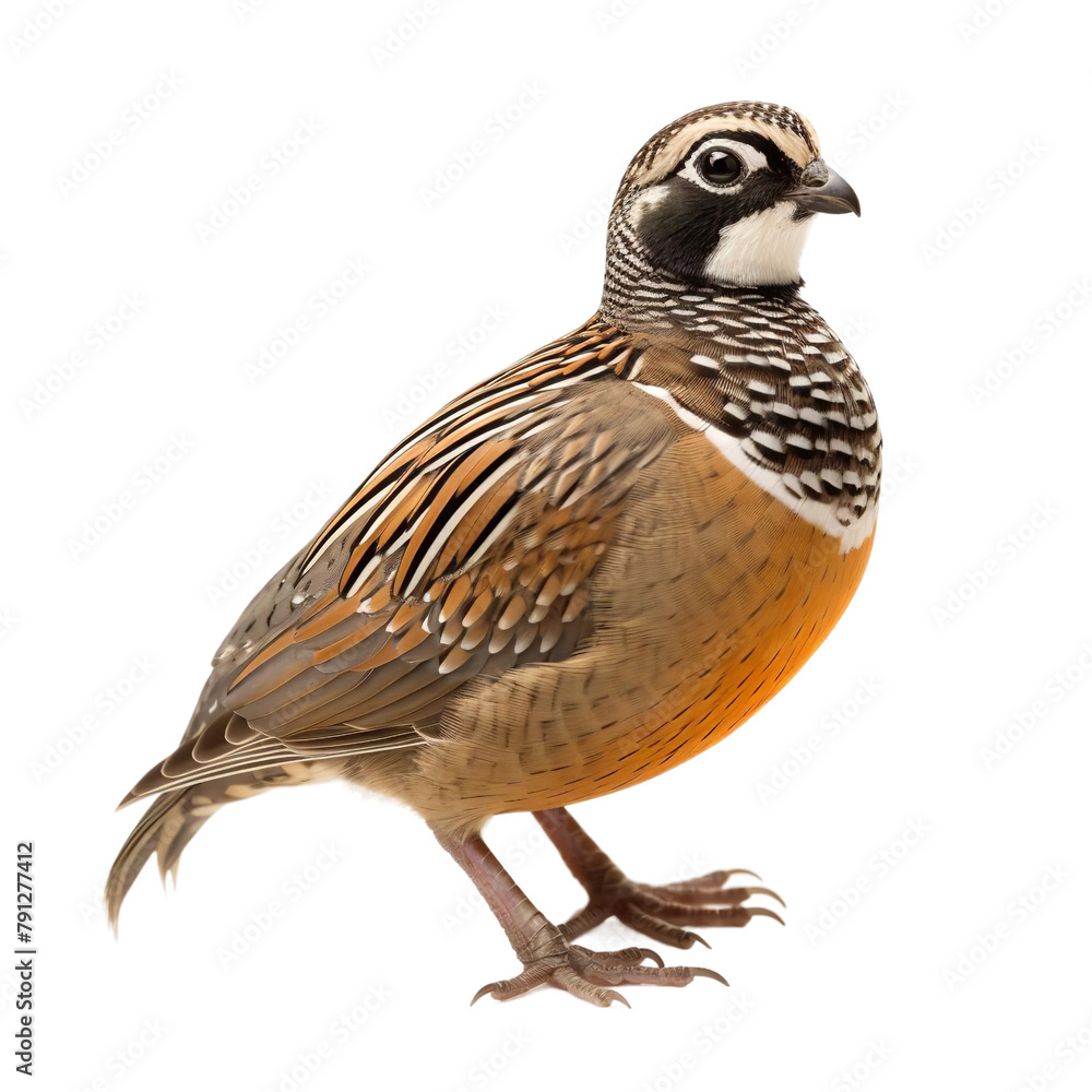 Beautiful Quantum Quail Isolated On White Background Beautiful Quantum Quail Isolated On White Background