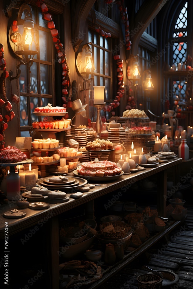 3D rendering of a Christmas market in Gdansk, Poland