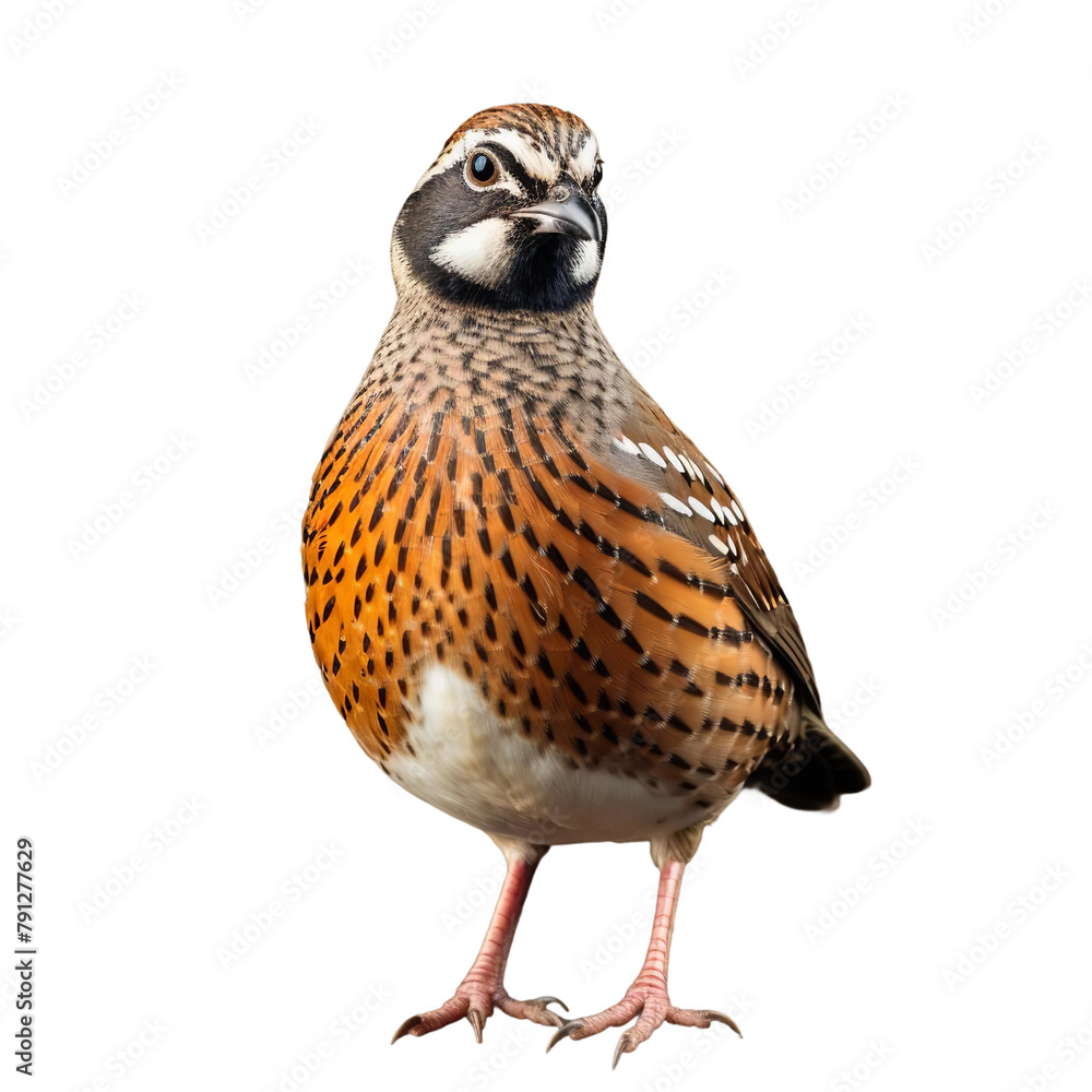 Beautiful Quantum Quail Isolated On White Background Beautiful Quantum Quail Isolated On White Background