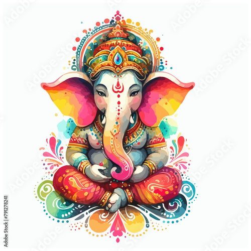 Lord Ganesh vector art and illustration 