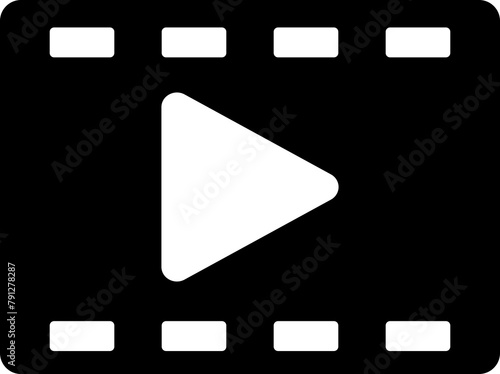 Video Player Icon on transparent background. Video Player Interface Icon. Media Player Play Button Icon. Video Streaming Icon photo