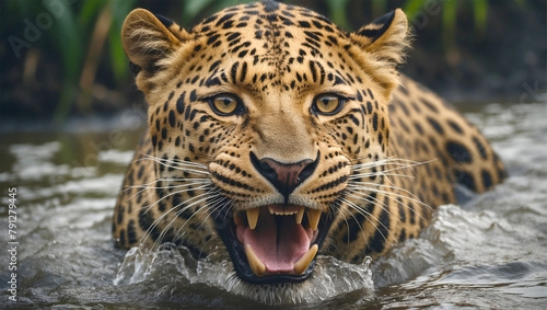 Leopard River Jungle Swim Water Gnarl Animal