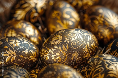 Easter Eggs Floral Gold Foil 