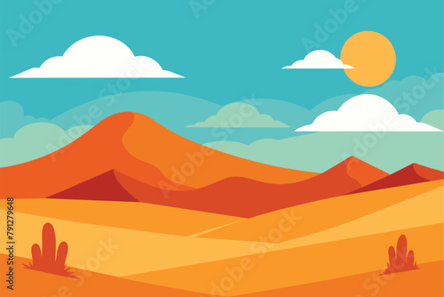 A natural scene desert landscape vector design