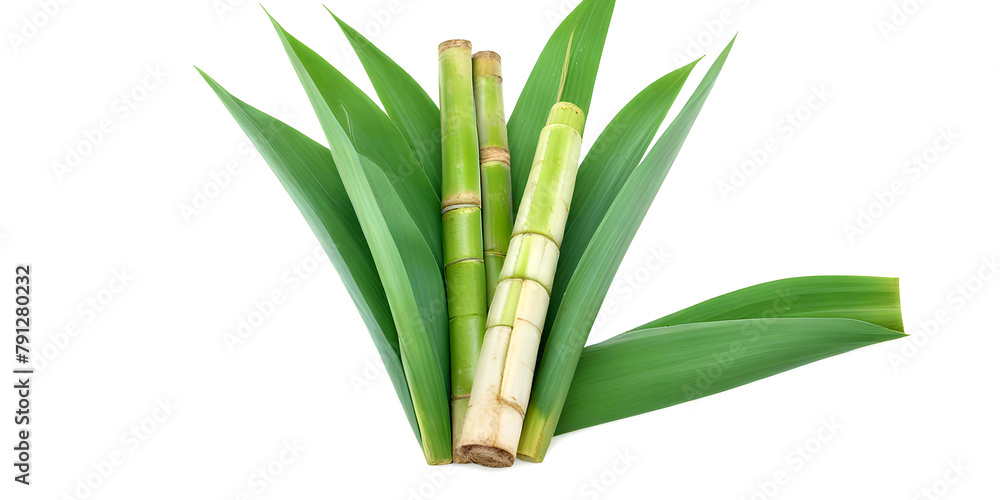 Obraz premium Watercolor pencil illustration of sugarcane. Generative AI