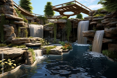 Vanishing Edge Infinity Pools: Floating Waterfall Garden Features © Michael