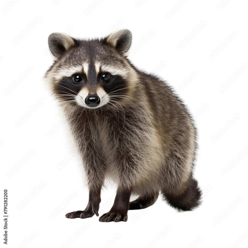 Beautiful Raccoon Isolated On White Background Beautiful Raccoon Isolated On White Background