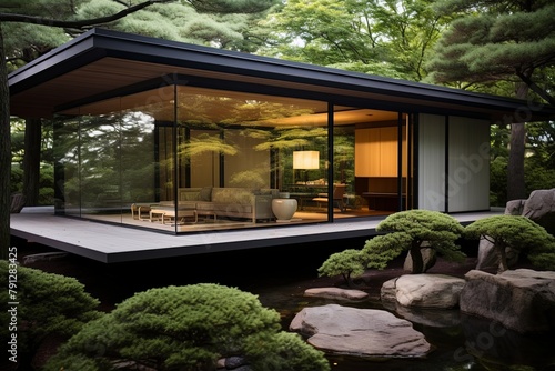 Tea House Pavilion: Minimalist Zen Rock Garden Inspirations
