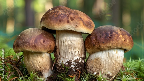 Mushrooms in the jungle close-up