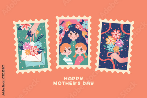 Mother's Day Vector Illustration Set