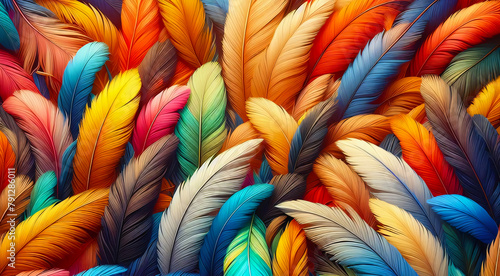 modern colorful feathers background