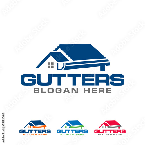graphic vector of gutter installation and repair service logo design template