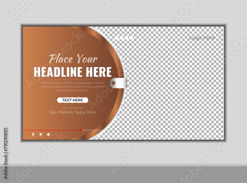 YouTube Video thumbnail and digital marketing banner design with abstract shape in illustrator. Modern travel thumbnail design, 