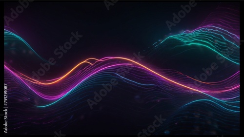 Abstract Neon Lighting Wave Background