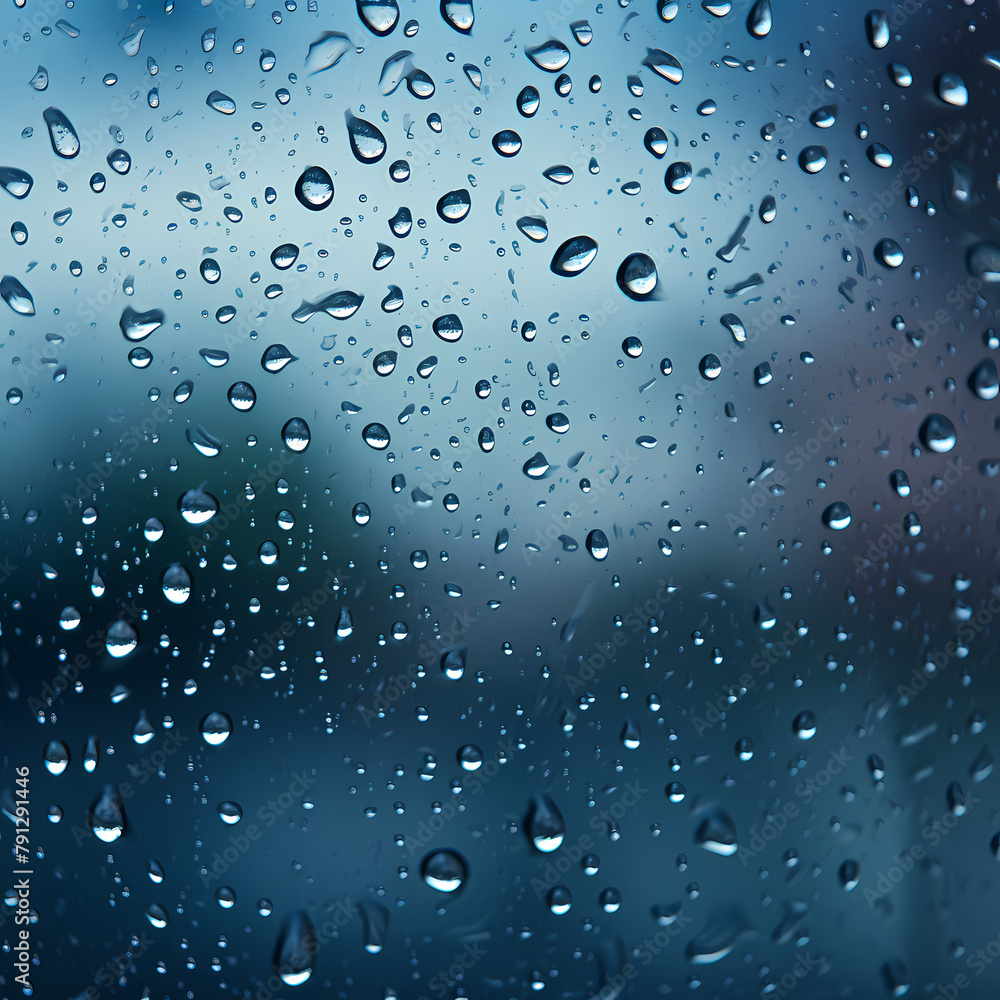 A close-up of raindrops on a window.