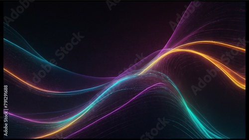 Abstract Neon Lighting Wave Background