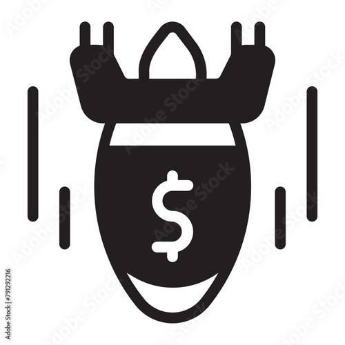 economic crisis glyph icon