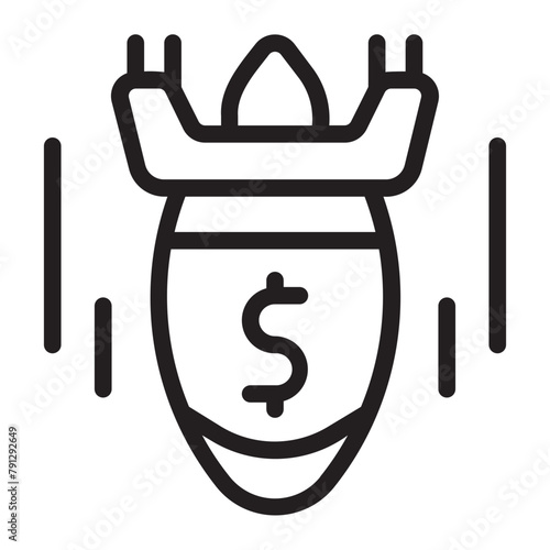 economic crisis line icon