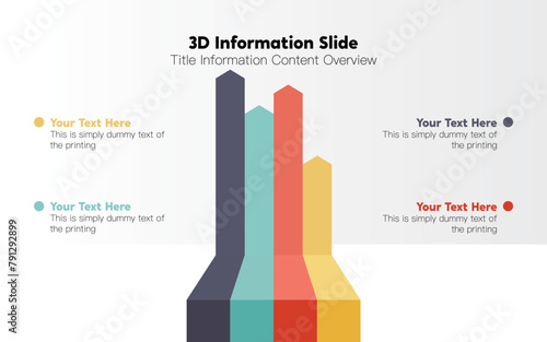 Vector graphic infographic color chart information visualization column chart staircase pointing arrow pyramid