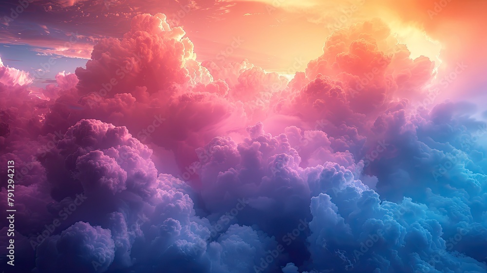 colorful clouds, rainbow, close-up, sun rays colorful clouds, rainbow, close-up, sun rays