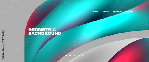 An automotive tire pattern with a geometric background featuring waves in blue, pink, and white colors. The design resembles a rim in electric blue and aqua shades, inspired by terrestrial plants