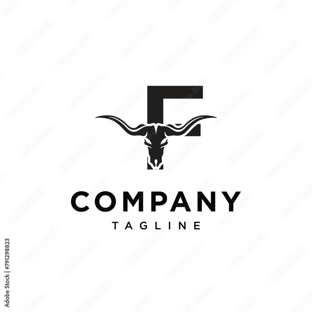Letter F Longhorn logo icon vector template Letter F Longhorn logo icon vector template