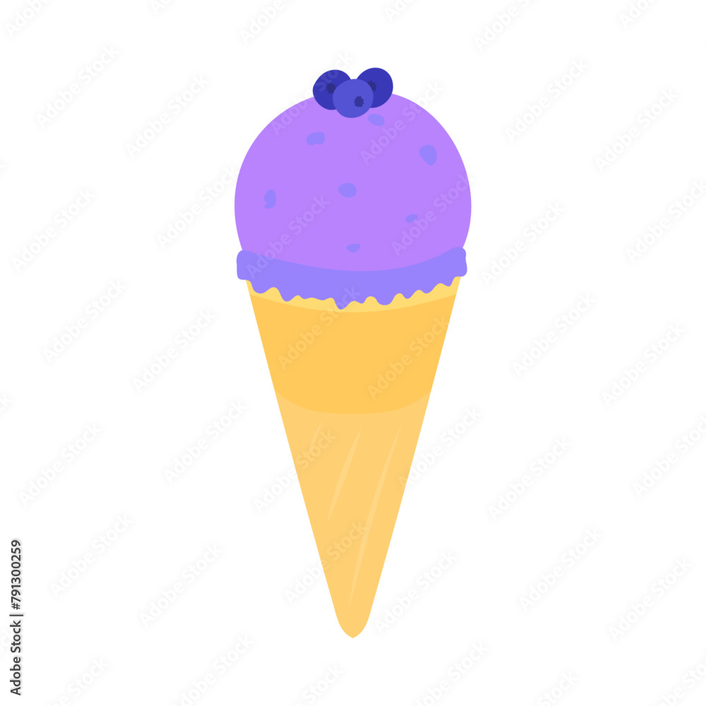 レギュラーコーンに入ったブルーベリー味のアイスクリーム。フラットなベクターイラスト。
Ice cream with blueberry flavor in a regular cone. Flat vector illustration. レギュラーコーンに入ったブルーベリー味のアイスクリーム。フラットなベクターイラスト。
Ice cream with blueberry flavor in a regular cone. Flat vector illustration.