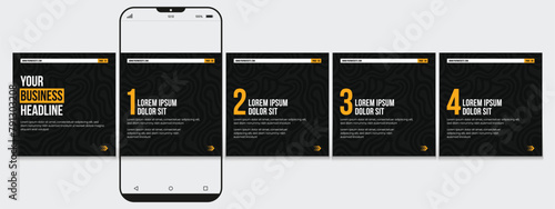 Set of LinkedIn carousel post, social media Instagram carousel post, modern and editable business carousel template design