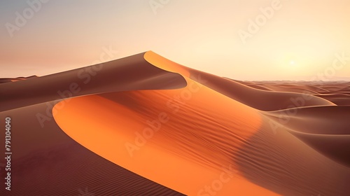 Panoramic view of the Sahara desert at sunset  Morocco.