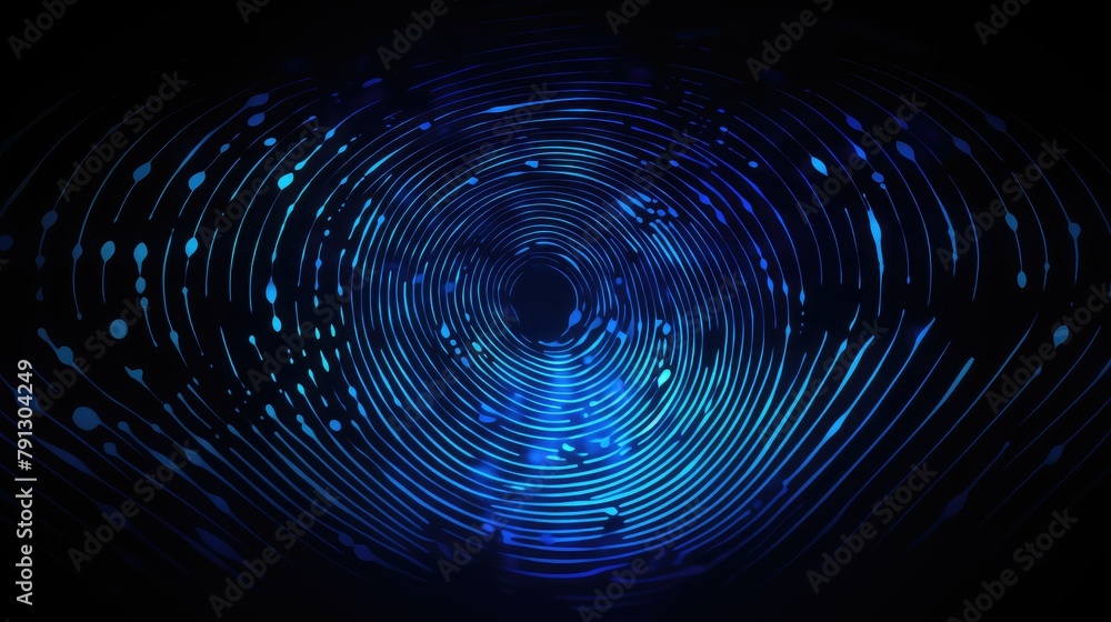 Abstract digital fingerprint pattern representing online identity and security