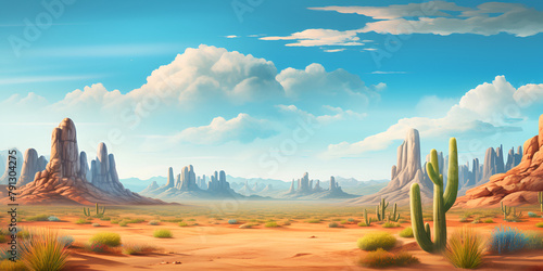 Amazing Pixel art desert Seamless Arizona Mexico SunlightBackground 