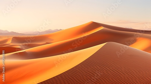 Sand dunes in the Sahara desert  Morocco. 3d rendering