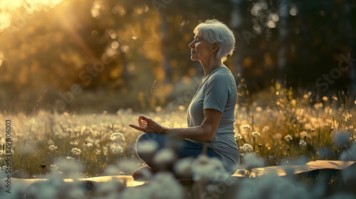 Mature Woman Practicing Yog...