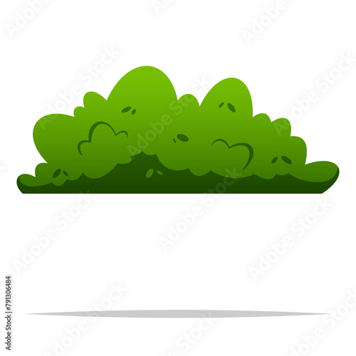 Green bush shrub vector isolated illustration