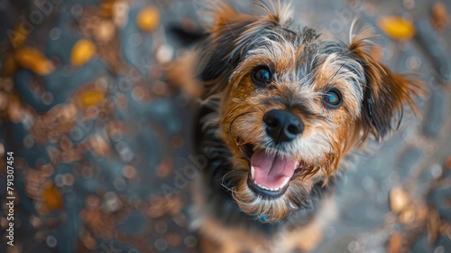 The image can be named Portrait of a Cute Yorkshire Terrier Puppy