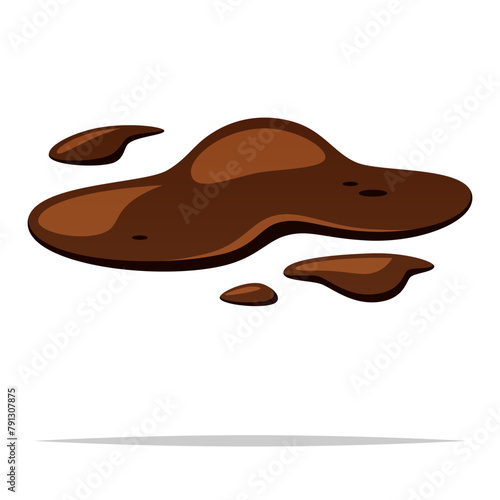 Brown mud puddle vector isolated illustration