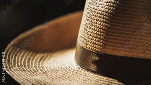 Elegant Styling in Business Hat Close-Up
