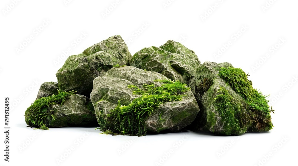 Rocks Covered by Moss Isolated on White Background. Stone Rock with Plant
Rocks Covered by Moss Isolated on White Background. Stone Rock with Plant