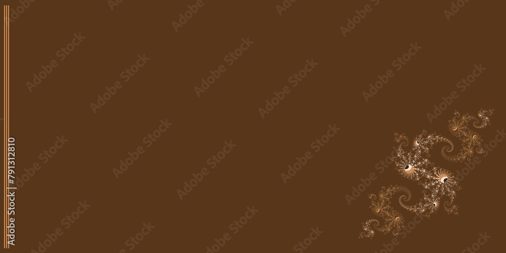 shades of beige fractal template copy-space on a plain chocolate brown background shades of beige fractal template copy-space on a plain chocolate brown background