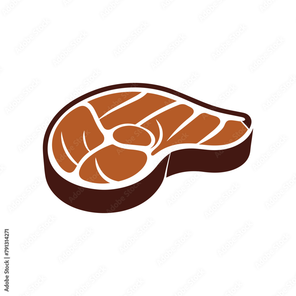 Obraz premium Grilled Steak vector icon