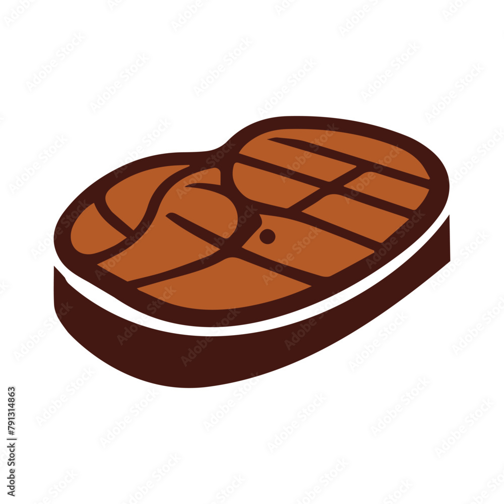 Grilled Steak vector icon