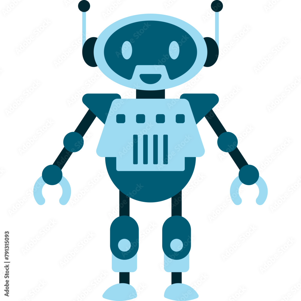 Robot Flat Illustration Robot Flat Illustration