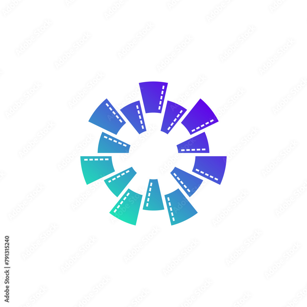 Dynamic Film Roll with Spiral Chart Vector Logo Design Dynamic Film Roll with Spiral Chart Vector Logo Design