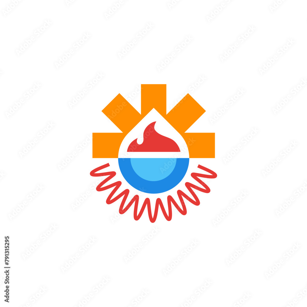 Home Heating, Ventilation, and Air Conditioning Vector Logo Design