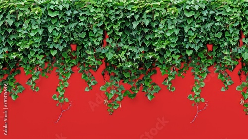 plant leaf branch. vine.red background