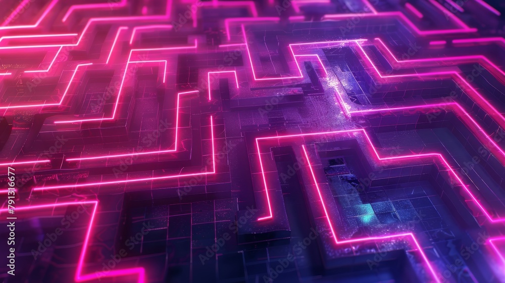 neon colors maze labyrinth background, 16:9 neon colors maze labyrinth background, 16:9