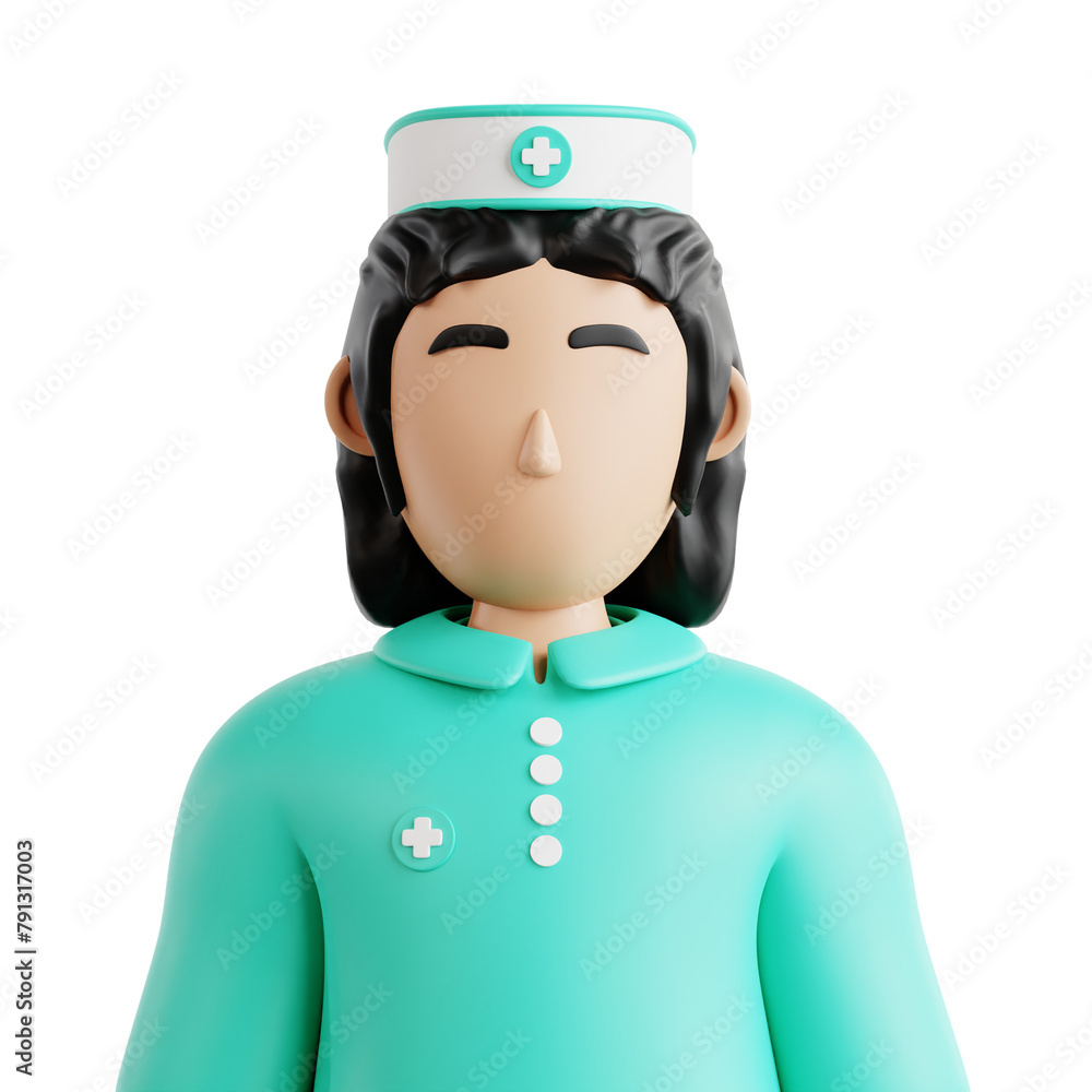 Healthcare Provider Nurse 3D Icon Illustration Healthcare Provider Nurse 3D Icon Illustration