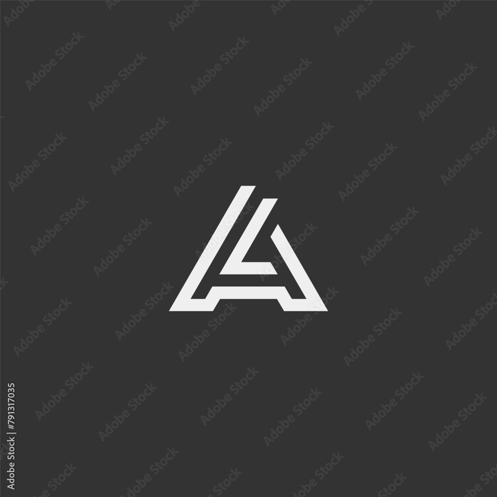 AL monogram logo in black and white. A and L logo AL monogram logo in black and white. A and L logo