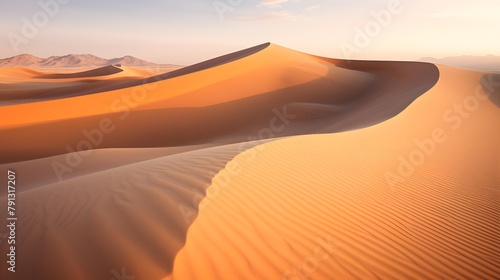 Panoramic view of sand dunes in the Sahara Desert  Morocco